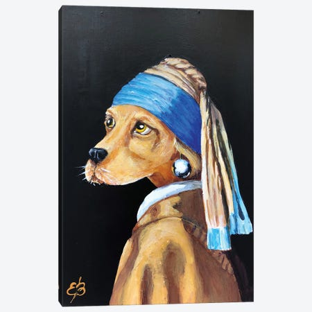 Dog With An Earring Again Canvas Print #LSV202} by Lena Smirnova Art Print