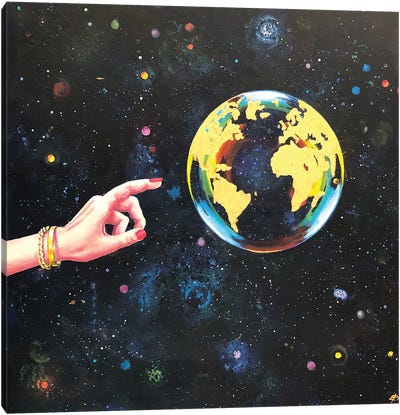 Soap Bubble Canvas Art Print - Sci-Fi Planet Art