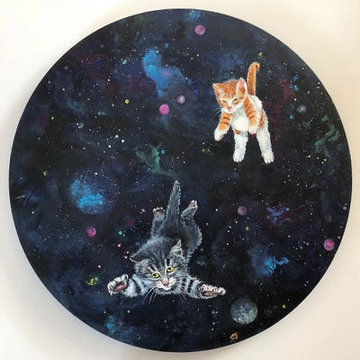 Kittens In Space by Lena Smirnova art print