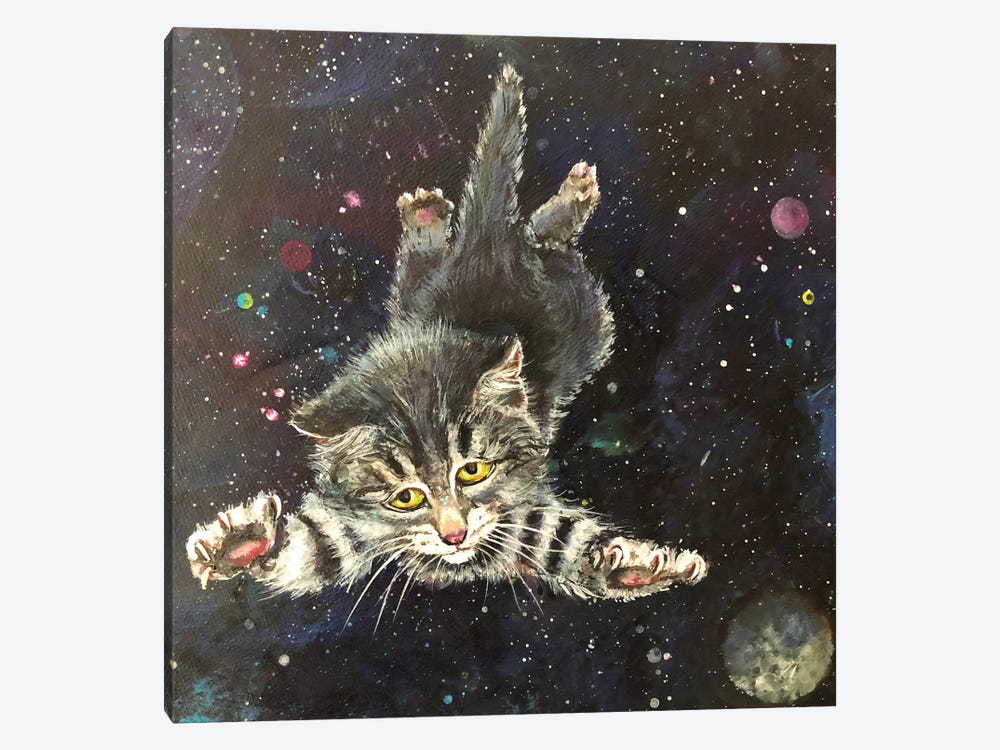 Flying Kitten by Lena Smirnova 1-piece Canvas Art Print