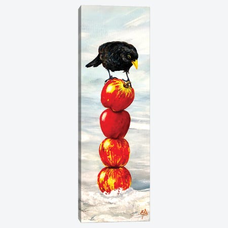 Blackbird And Apples Canvas Print #LSV231} by Lena Smirnova Canvas Artwork