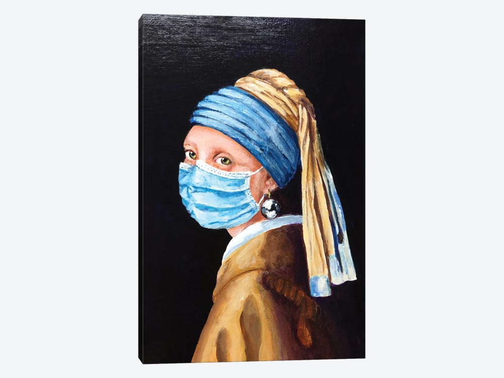 Girl With An Earring And A Mask XXIII by Lena Smirnova 1-piece Art Print