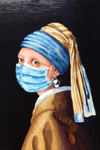 Girl With A Pearl Earring: Girl With An Earring And A Mask XXIII by Lena Smirnova