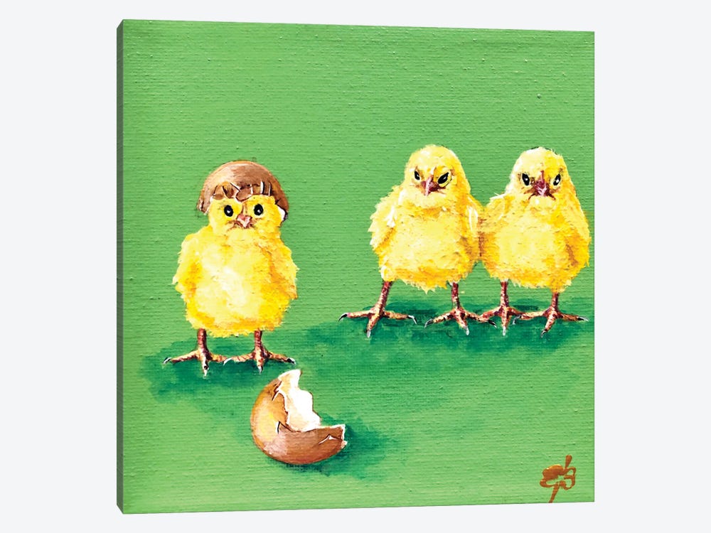 3 Chicks by Lena Smirnova 1-piece Art Print