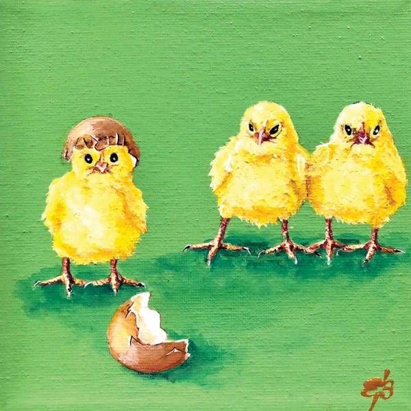 Office Humor: 3 Chicks by Lena Smirnova