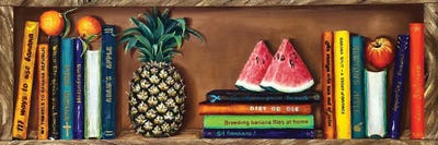 Bookshelf With Fruits by Lena Smirnova acrylic art print