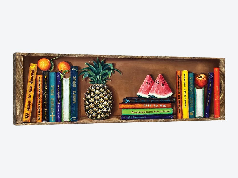 Bookshelf With Fruits by Lena Smirnova 1-piece Art Print