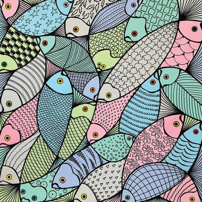 A Fine Kettle Of Fish II by Lena Smirnova framed canvas print