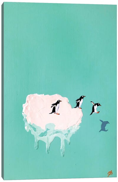 Ice IV Canvas Art Print - Penguin Art