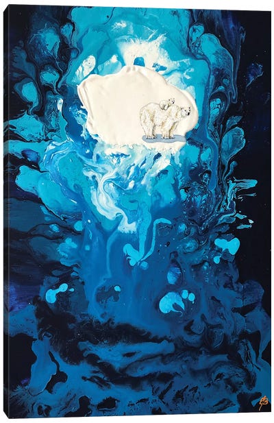 Ice V Canvas Art Print - Polar Bear Art