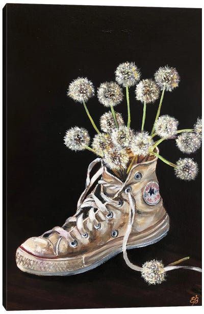 Dandelions Canvas Art Print - Shoe Art