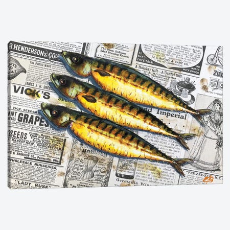 Holy Mackerel! It'S A Fish Day Today III Canvas Print #LSV59} by Lena Smirnova Canvas Wall Art