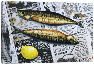 Holy Mackerel! It'S A Fish Day Today II Canvas Art Print - An Ode to Objects