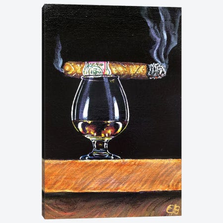 Whiskey And Cigar II Canvas Print #LSV64} by Lena Smirnova Canvas Wall Art