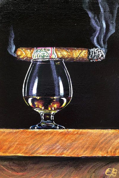 Grandpa Chic: Whiskey And Cigar I by Lena Smirnova