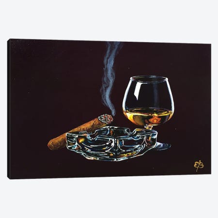 Whiskey And Cigar II Canvas Print #LSV65} by Lena Smirnova Canvas Wall Art