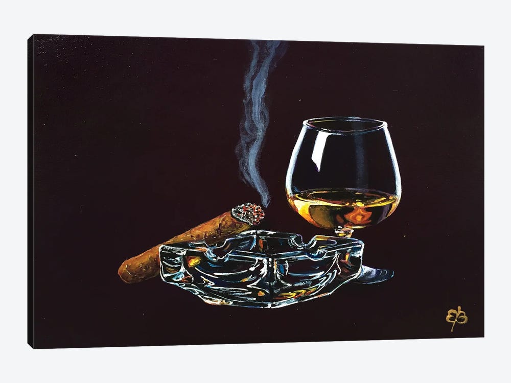 Whiskey And Cigar II by Lena Smirnova 1-piece Canvas Art