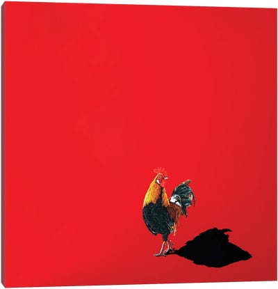 Only A Shadow For A Company V Canvas Art Print - Chicken & Rooster Art
