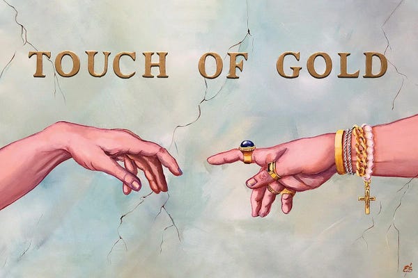Creation Of Adam: Touch Of Gold by Lena Smirnova