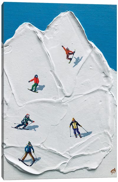 Piste II Canvas Art Print - Skiing Art