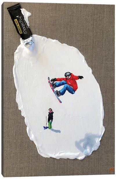 Piste IV Canvas Art Print - Skiing Art
