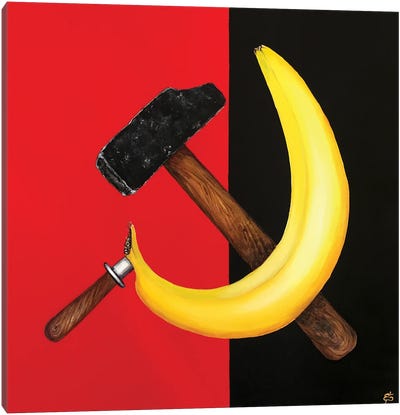 Hammer And Sickle Canvas Art Print - Banana Art