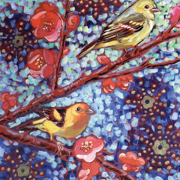 Finches: Western Tanagers by Linnea Tobias