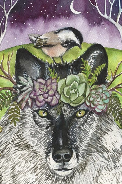 Wolves: Wolf And Bird by Linnea Tobias