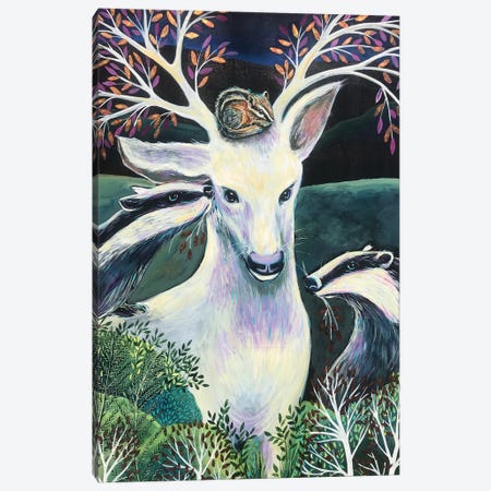 Deer Mother Canvas Print #LTB19} by Linnea Tobias Art Print