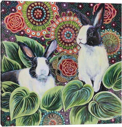 Dream Rabbits Canvas Art Print - Linnea Tobias