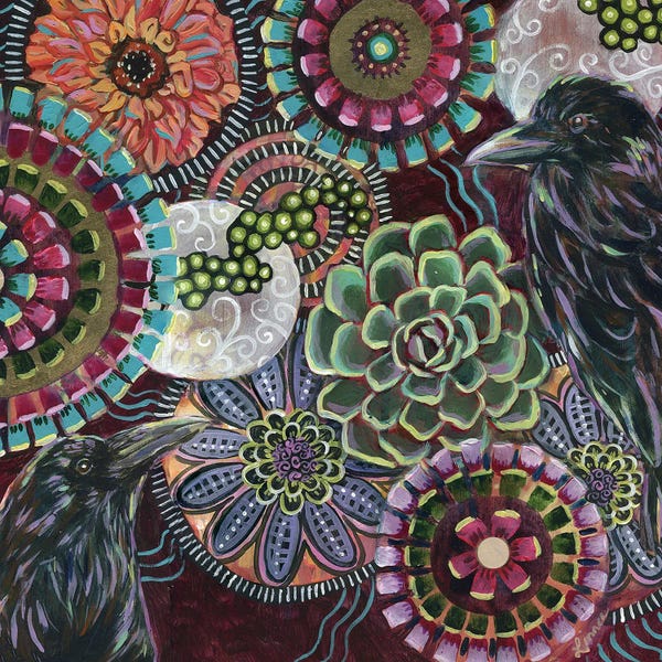 Dahlias: Feather Your Nest III by Linnea Tobias