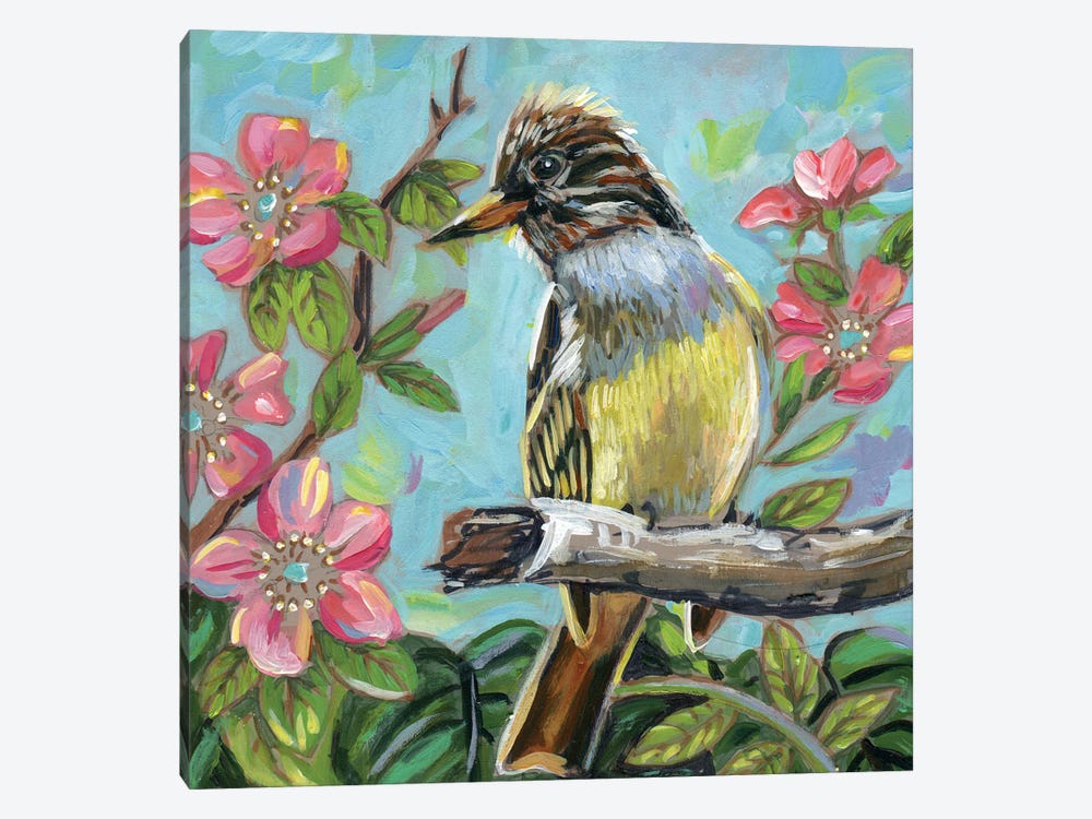 Great Crested Flycatcher by Linnea Tobias 1-piece Canvas Artwork