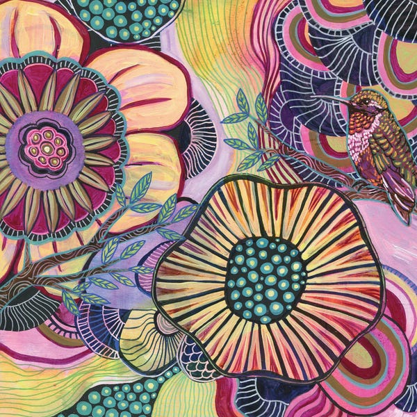 Floral & Botanical Patterns: Hidden Hummingbird by Linnea Tobias