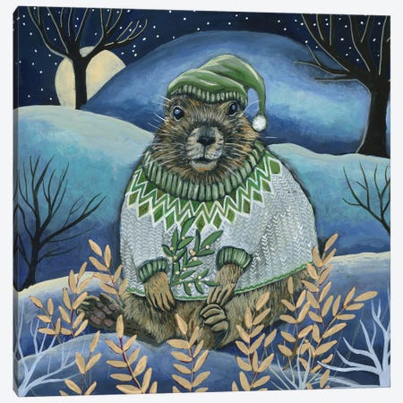 Merry Marmot Canvas Print #LTB57} by Linnea Tobias Canvas Art