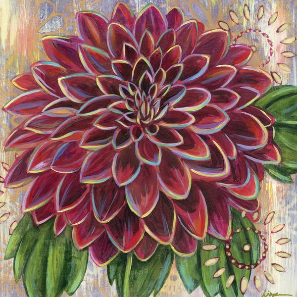 Dahlias: Purple Dahlia by Linnea Tobias