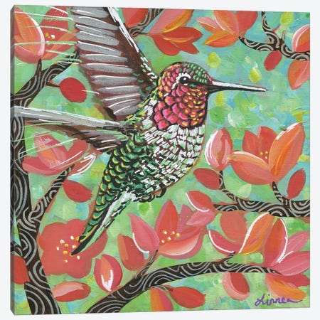 Spring Hummingbird III Canvas Print #LTB85} by Linnea Tobias Art Print