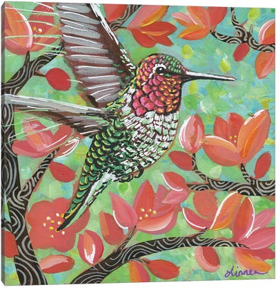 Spring Hummingbird III Canvas Art Print - Linnea Tobias