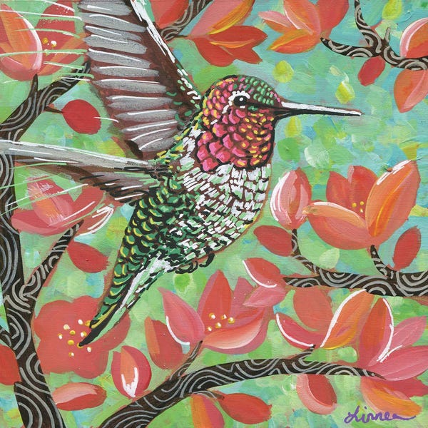 Hummingbirds: Spring Hummingbird III by Linnea Tobias