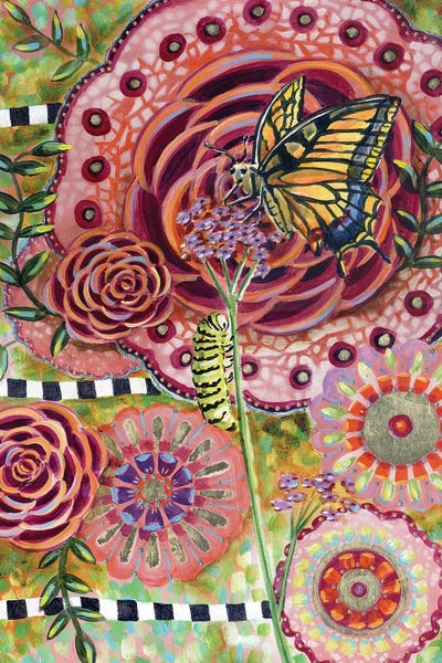 Butterflies and Flowers: Swallowtail And Verbena by Linnea Tobias