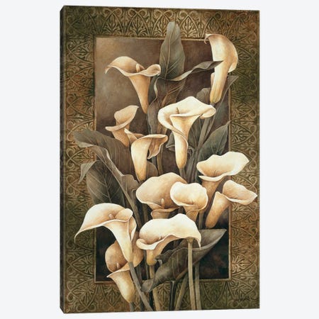 Golden Calla Lilies Canvas Print #LTH15} by Linda Thompson Canvas Wall Art