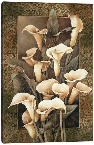 Golden Calla Lilies Canvas Art Print