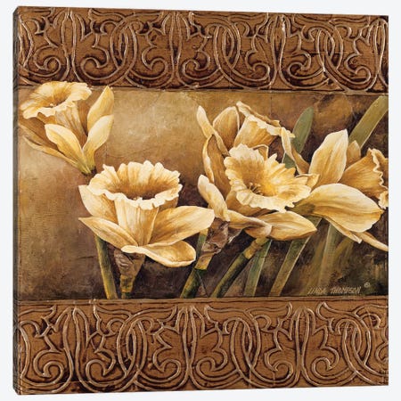Golden Daffodils II Canvas Print #LTH17} by Linda Thompson Canvas Art