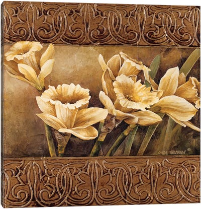 Golden Daffodils II Canvas Art Print - Daffodil Art