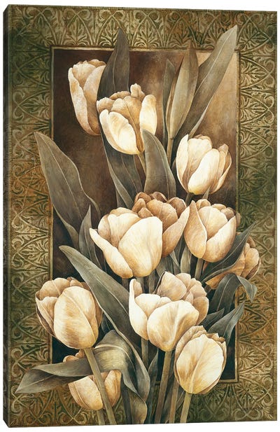 Golden Tulips Canvas Art Print