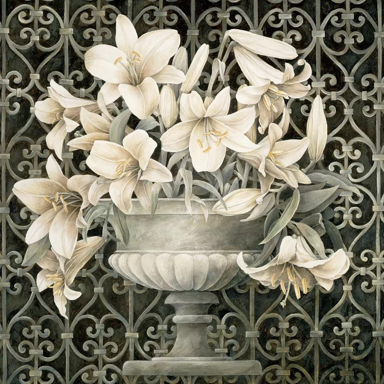 Lilies In Urn by Linda Thompson wall art