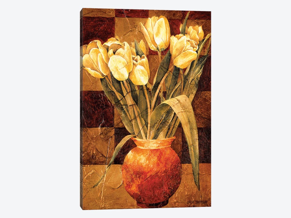 Checkered Tulips I by Linda Thompson 1-piece Canvas Wall Art