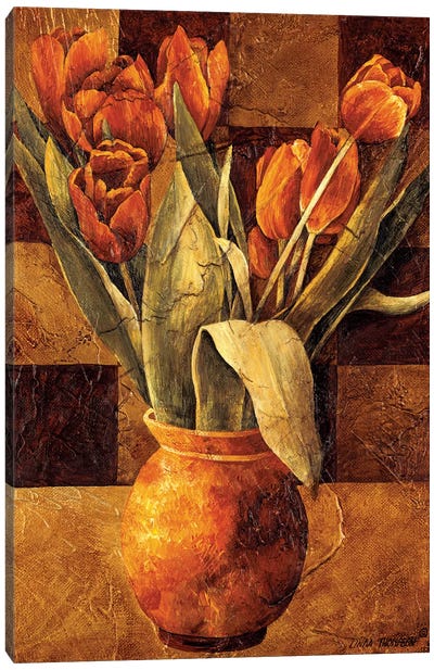Checkered Tulips II Canvas Art Print