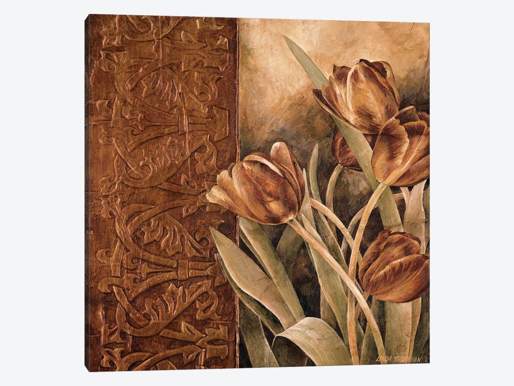 Copper Tulips I by Linda Thompson 1-piece Canvas Wall Art