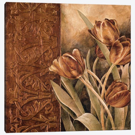 Copper Tulips I Canvas Print #LTH6} by Linda Thompson Canvas Artwork