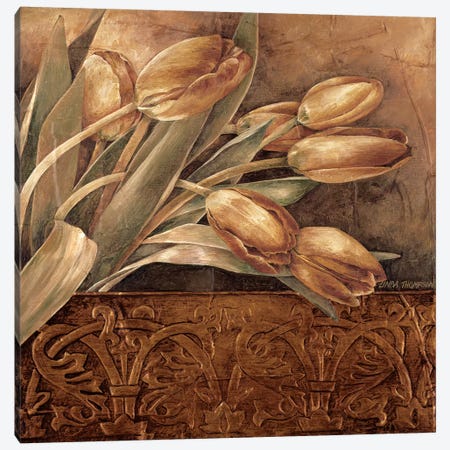 Copper Tulips II Canvas Print #LTH7} by Linda Thompson Canvas Art